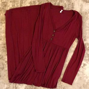 Maroon button maxi dress size medium
